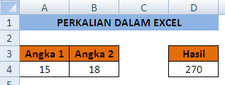 Cara perkalian dalam excel